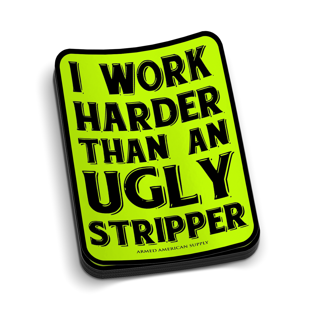 Work Harder - Hard Hat Sticker