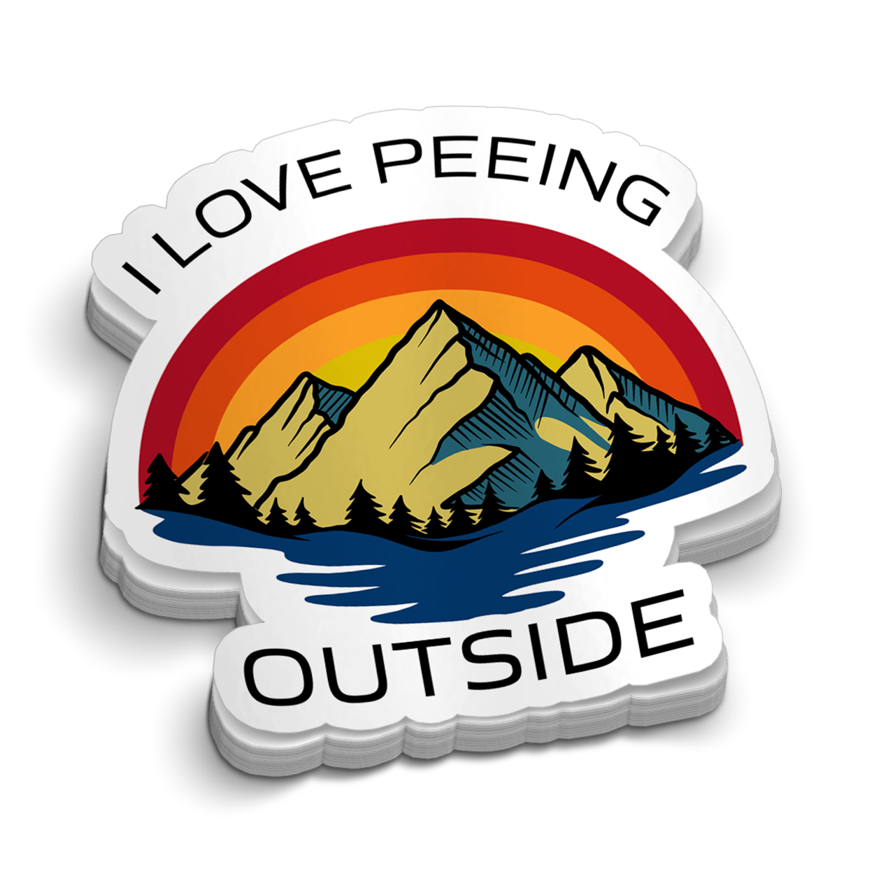 Peeing Outside - Hard Hat Sticker