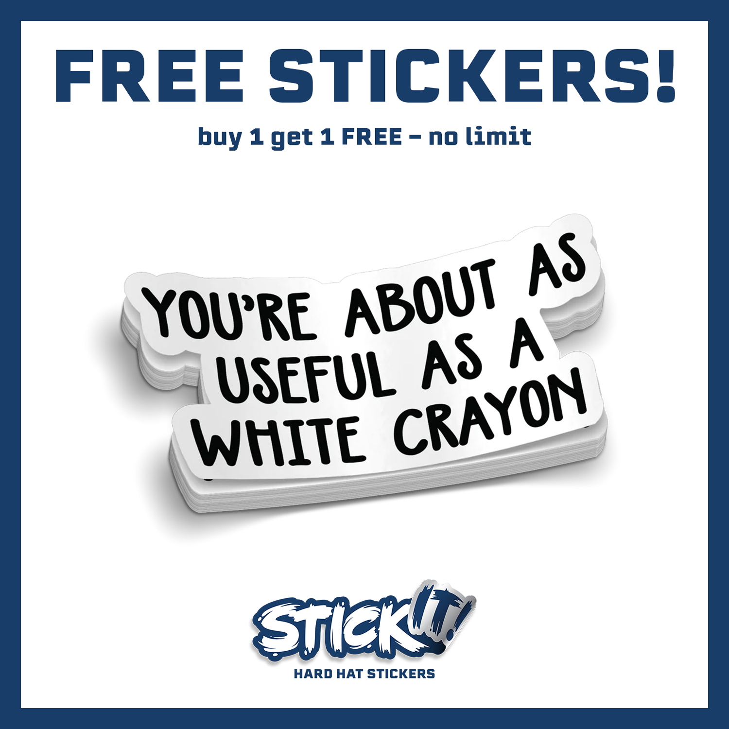White Crayon - Hard Hat Sticker