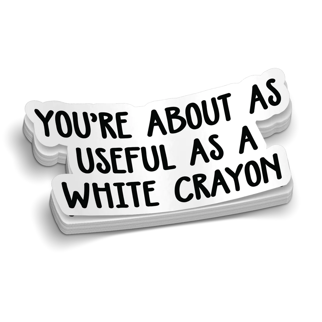 White Crayon - Six Inch Sticker