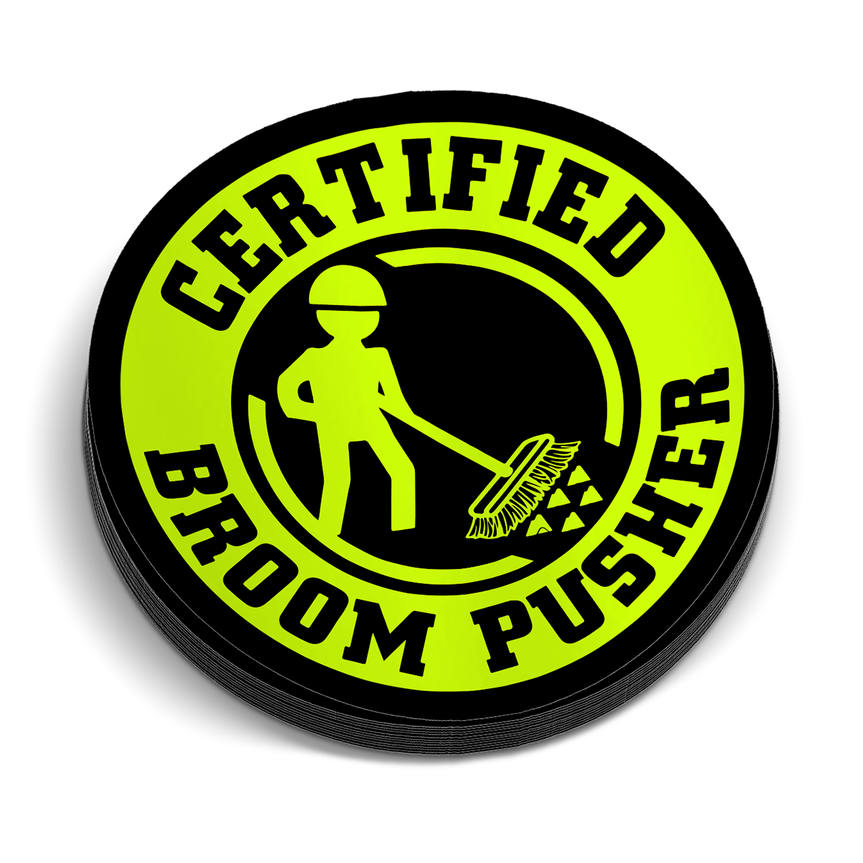 Broom Pusher - Hard Hat Sticker