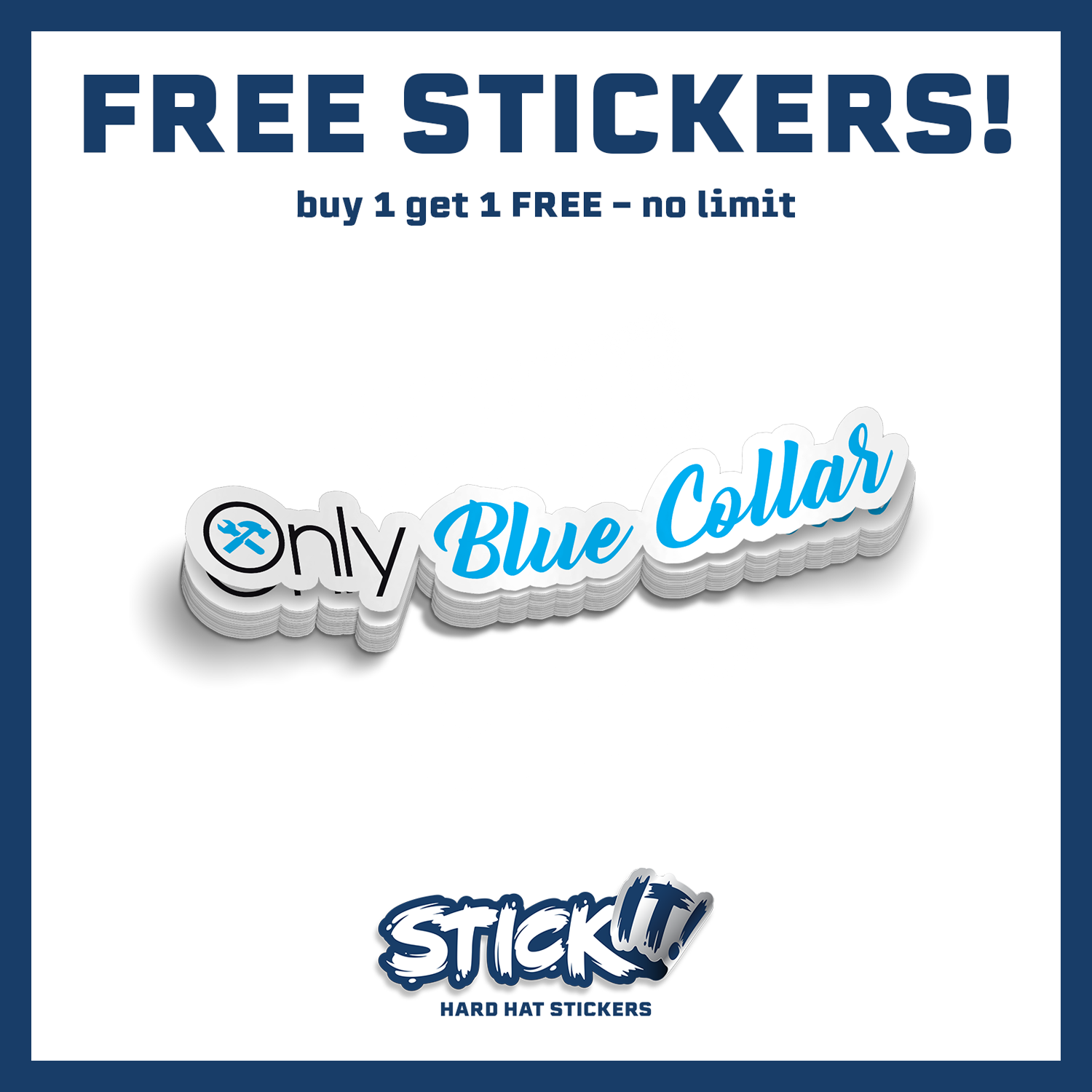 Blue Collar Stickers for Sale