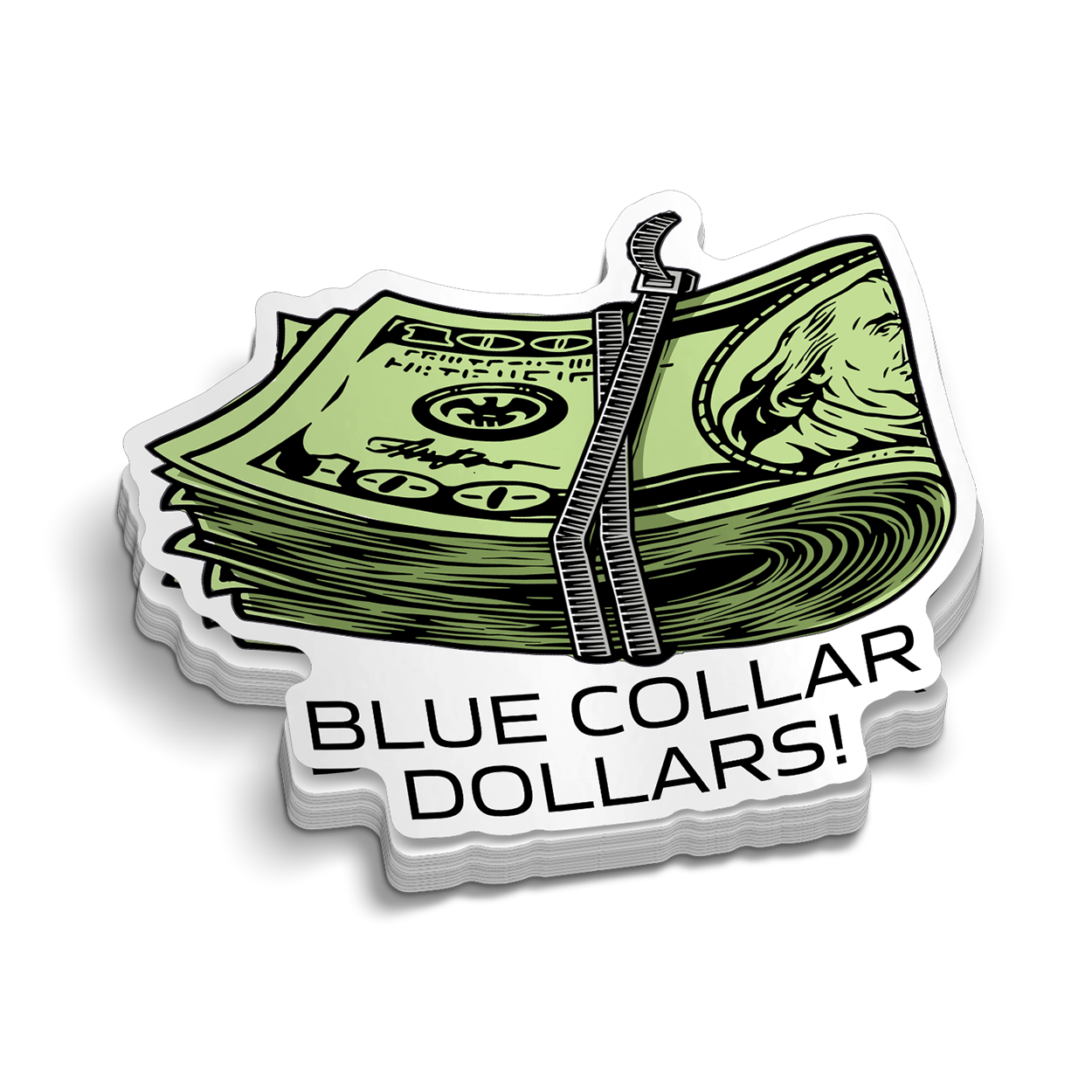 Blue Collar Dollars - Hard Hat Sticker