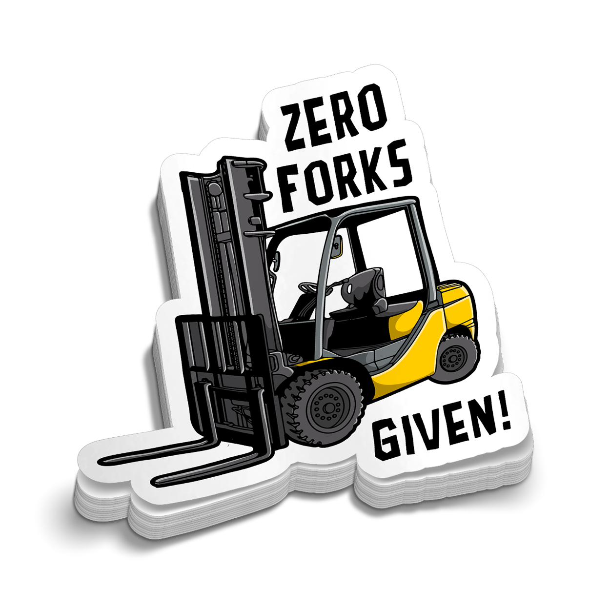 Zero Forks Given - Hard Hat Sticker